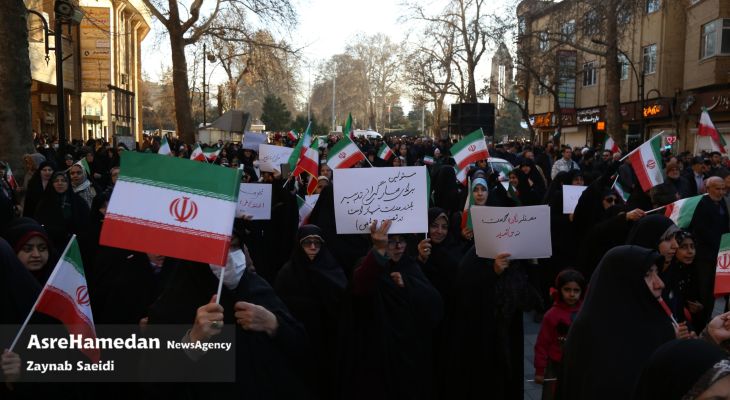 تجمع همدانی‌ها در محکومیت اغتشاشات