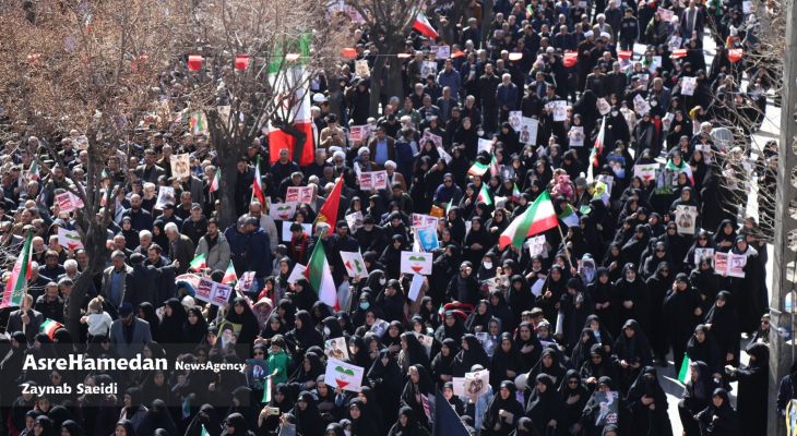 راهپیمایی و تشییع شهدای حملات تروریستی در همدان