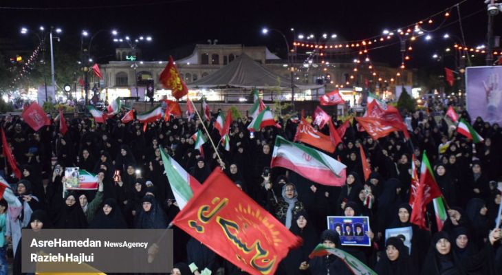 اجتماع شبانه همدانی‌ها در هفتمین شب وداع ماندگار